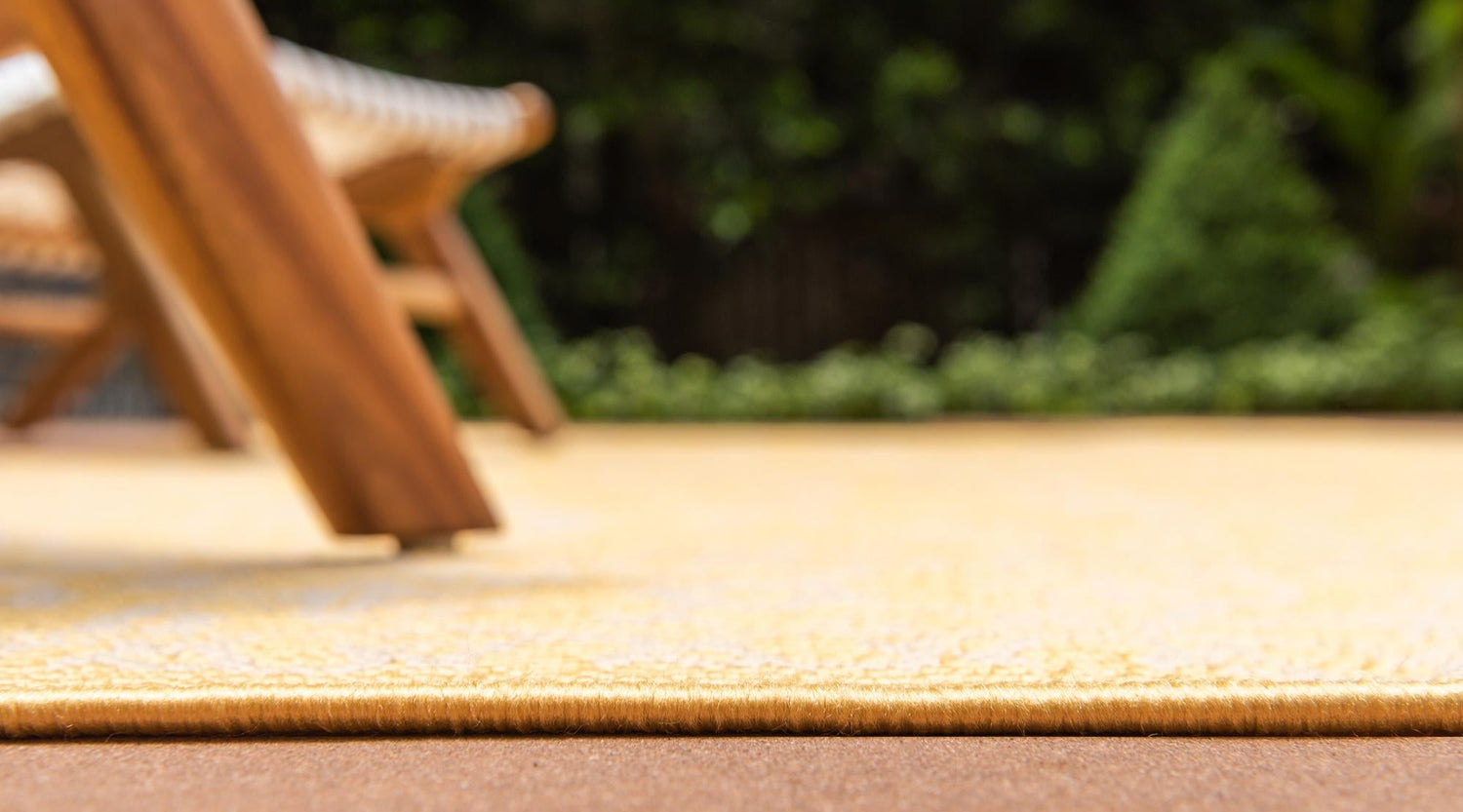 Yellow 7' x 10' Outdoor Botanical Rectangle Area Rug Weather Resistant for Patio, Deck, Terrace, Balcony, Porch Polypropylene Garden Floral Tropical Carpet for Sale at Rug Engine
