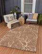 Brown 5' 1 x 8' Outdoor Botanical Rectangle Rug