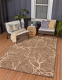 Brown 2' x 3' 1 Outdoor Botanical Rectangle Area Rug Weather Resistant for Patio, Deck, Terrace, Balcony, Porch Polypropylene Garden Floral Tropical Carpet for Sale at Rug Engine
