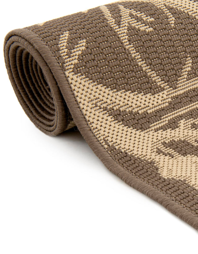 Brown 2' x 3' 1 Outdoor Botanical Rectangle Area Rug Weather Resistant for Patio, Deck, Terrace, Balcony, Porch Polypropylene Garden Floral Tropical Carpet for Sale at Rug Engine