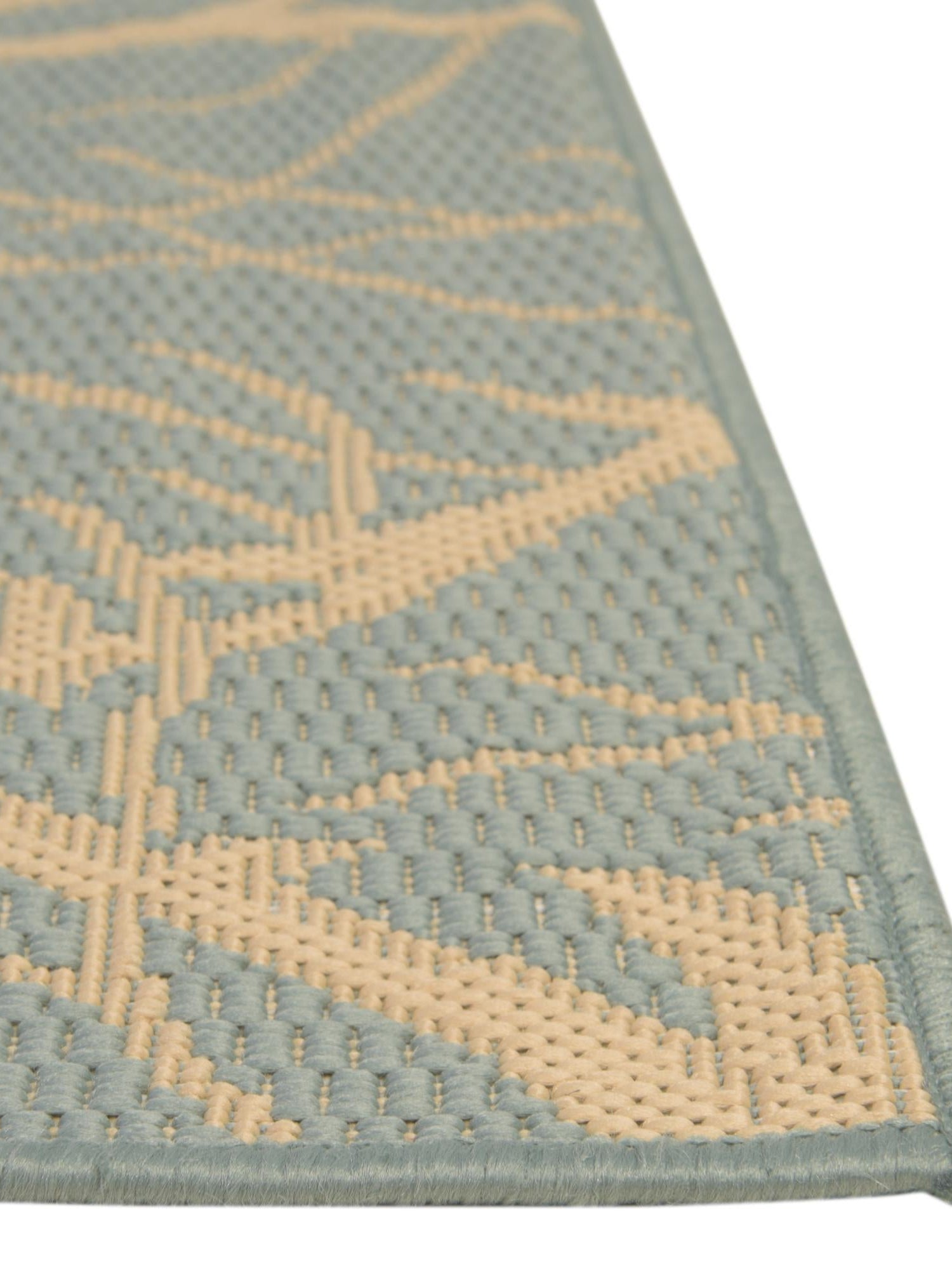 Light Blue 5' 1 x 8' Outdoor Botanical Rectangle Area Rug Weather Resistant for Patio, Deck, Terrace, Balcony, Porch Polypropylene Garden Floral Tropical Carpet for Sale at Rug Engine