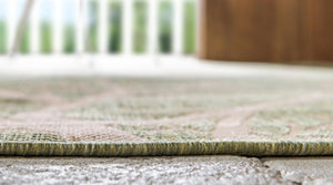 Light Green 5' 1 x 8' Outdoor Botanical Rectangle Area Rug Weather Resistant for Patio, Deck, Terrace, Balcony, Porch Polypropylene Garden Floral Tropical Carpet for Sale at Rug Engine