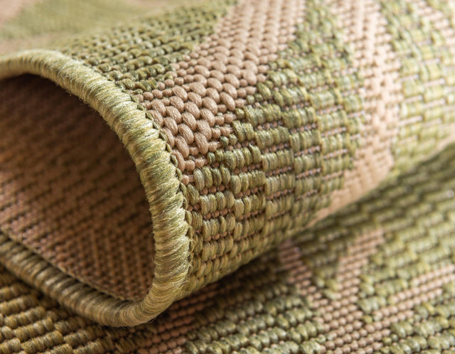 Light Green 5' 1 x 8' Outdoor Botanical Rectangle Area Rug Weather Resistant for Patio, Deck, Terrace, Balcony, Porch Polypropylene Garden Floral Tropical Carpet for Sale at Rug Engine
