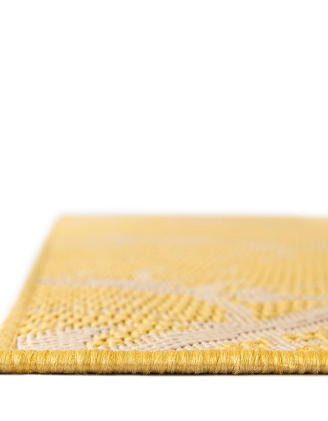Yellow 2' x 3' Outdoor Botanical Rectangle Area Rug Weather Resistant for Patio, Deck, Terrace, Balcony, Porch Polypropylene Garden Floral Tropical Carpet for Sale at Rug Engine