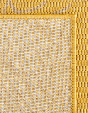 Yellow 2' x 3' Outdoor Botanical Rectangle Area Rug Weather Resistant for Patio, Deck, Terrace, Balcony, Porch Polypropylene Garden Floral Tropical Carpet for Sale at Rug Engine
