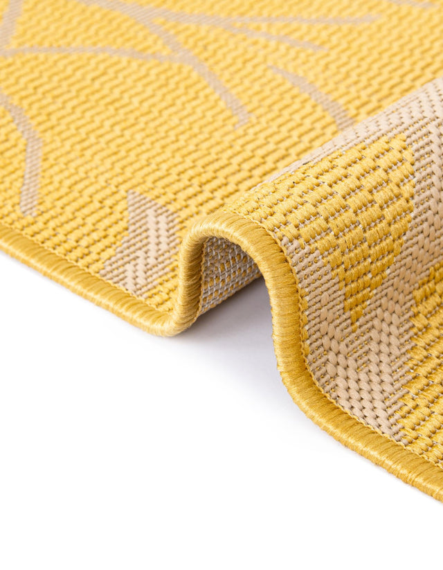 Yellow 2' x 3' Outdoor Botanical Rectangle Area Rug Weather Resistant for Patio, Deck, Terrace, Balcony, Porch Polypropylene Garden Floral Tropical Carpet for Sale at Rug Engine
