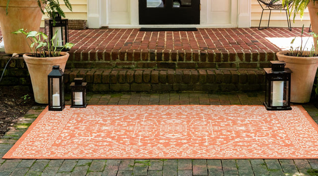 Terracotta 5' 1 x 8' Outdoor Botanical Rectangle Rug