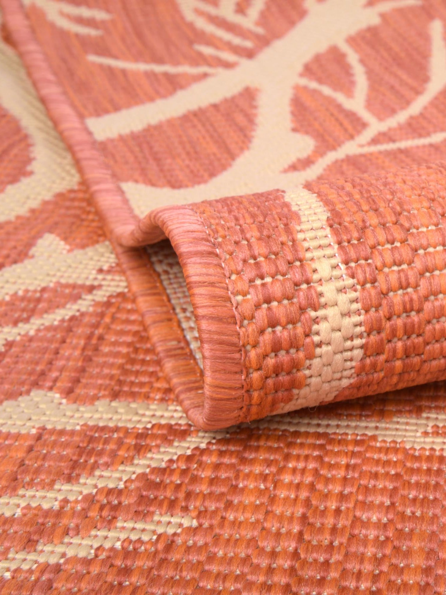 Terracotta 6' 1 x 9' Outdoor Botanical Rectangle Area Rug Weather Resistant for Patio, Deck, Terrace, Balcony, Porch