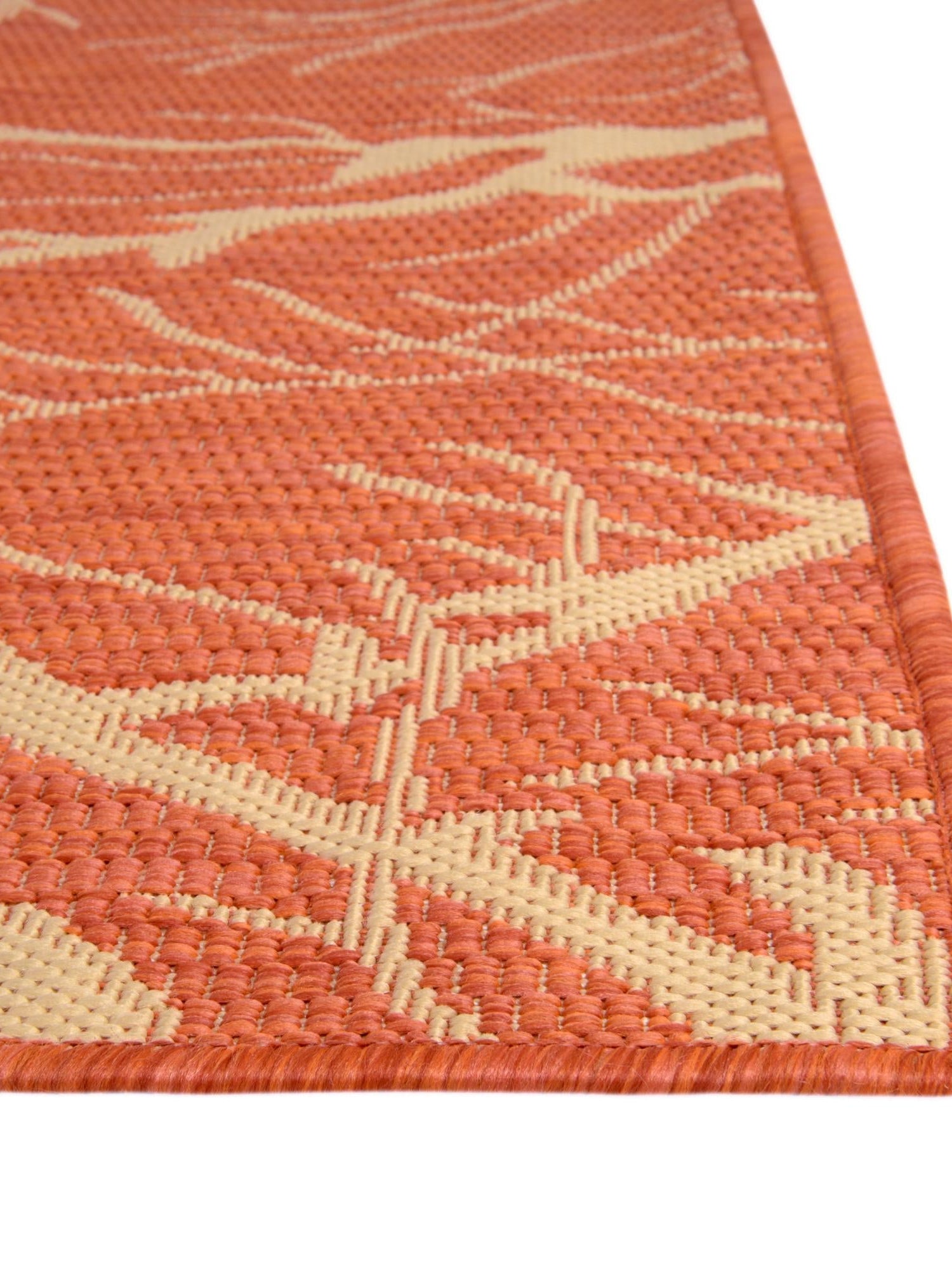 Terracotta 6' 1 x 9' Outdoor Botanical Rectangle Area Rug Weather Resistant for Patio, Deck, Terrace, Balcony, Porch