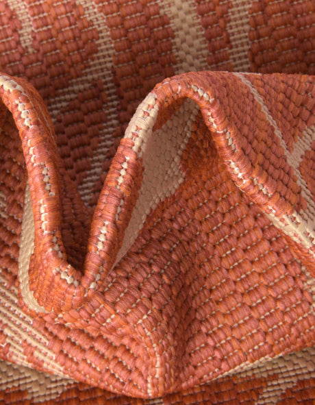 Terracotta 6' 1 x 9' Outdoor Botanical Rectangle Area Rug Weather Resistant for Patio, Deck, Terrace, Balcony, Porch Polypropylene Garden Floral Tropical Carpet for Sale at Rug Engine