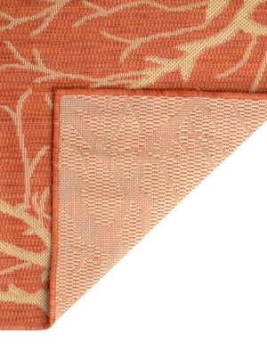 Terracotta 2' x 3' 1 Outdoor Botanical Rectangle Area Rug Weather Resistant for Patio, Deck, Terrace, Balcony, Porch Polypropylene Garden Floral Tropical Carpet for Sale at Rug Engine