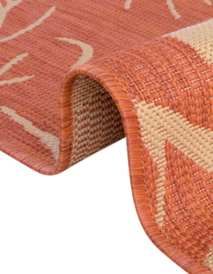 Terracotta 2' x 3' 1 Outdoor Botanical Rectangle Area Rug Weather Resistant for Patio, Deck, Terrace, Balcony, Porch Polypropylene Garden Floral Tropical Carpet for Sale at Rug Engine