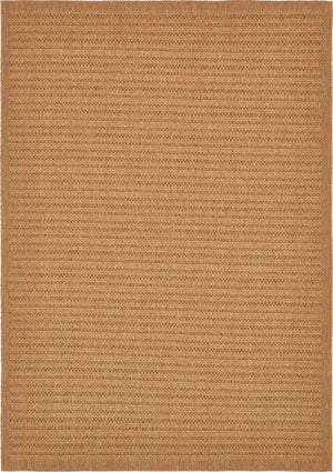 Light Brown 8' x 11' 4 Outdoor Border Rectangle Area Rug Weather Resistant for Patio, Deck, Terrace, Balcony, Porch