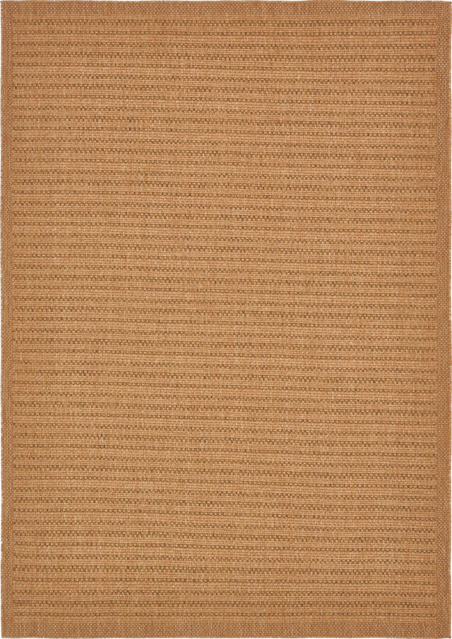 Light Brown 8' x 11' 4 Outdoor Border Rectangle Area Rug Weather Resistant for Patio, Deck, Terrace, Balcony, Porch