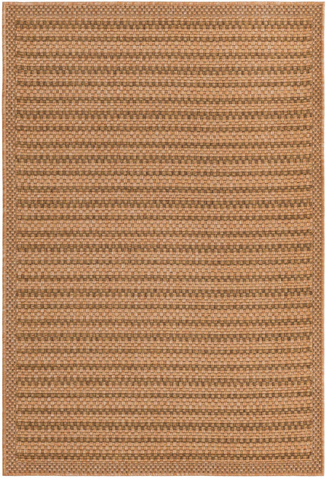 Light Brown 4' x 6' Outdoor Border Rectangle Rug