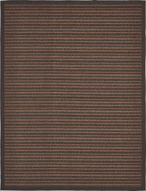 Brown 9' x 12' 2 Outdoor Border Rectangle Rug