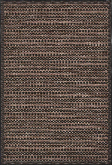Brown 6' x 9' Outdoor Border Rectangle Area Rug Weather Resistant for Patio, Deck, Terrace, Balcony, Porch