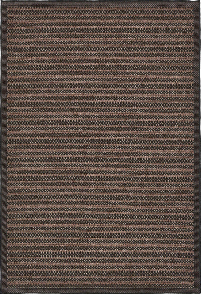 Brown 6' x 9' Outdoor Border Rectangle Rug