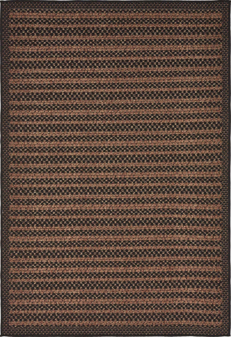 Brown 4' 1 x 6' 1 Outdoor Border Rectangle Rug