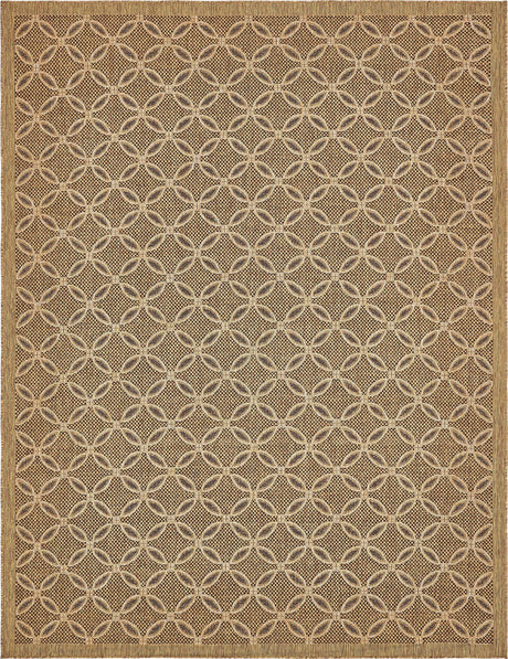 Light Brown 9' x 12' 2 Outdoor Trellis Rectangle Rug