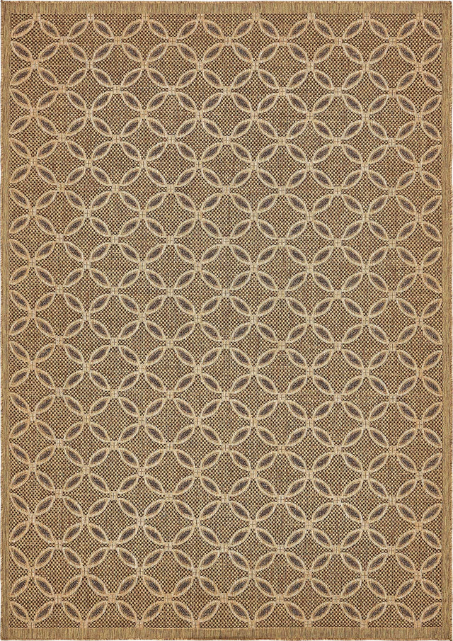 Light Brown 8' x 11' 4 Outdoor Trellis Rectangle Area Rug Weather Resistant for Patio, Deck, Terrace, Balcony, Porch Geometric Design Water Safe Outside Carpet for Sale at Rug Engine