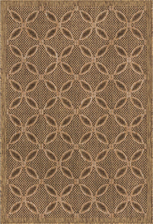 Light Brown 4' 1 x 6' 1 Outdoor Trellis Rectangle Area Rug Weather Resistant for Patio, Deck, Terrace, Balcony, Porch Geometric Design Water Safe Outside Carpet for Sale at Rug Engine