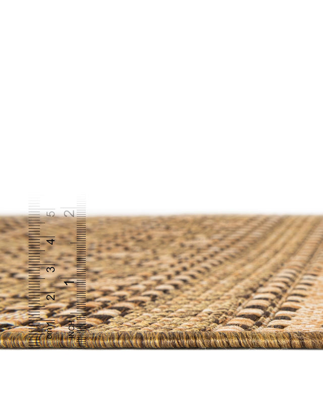 Light Brown 4' 1 x 6' 1 Outdoor Modern Rectangle Area Rug Weather Resistant for Patio, Deck, Terrace, Balcony, Porch