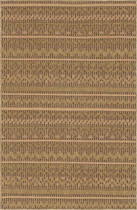 Light Brown 5' 1 x 8' Outdoor Modern Rectangle Area Rug Weather Resistant for Patio, Deck, Terrace, Balcony, Porch