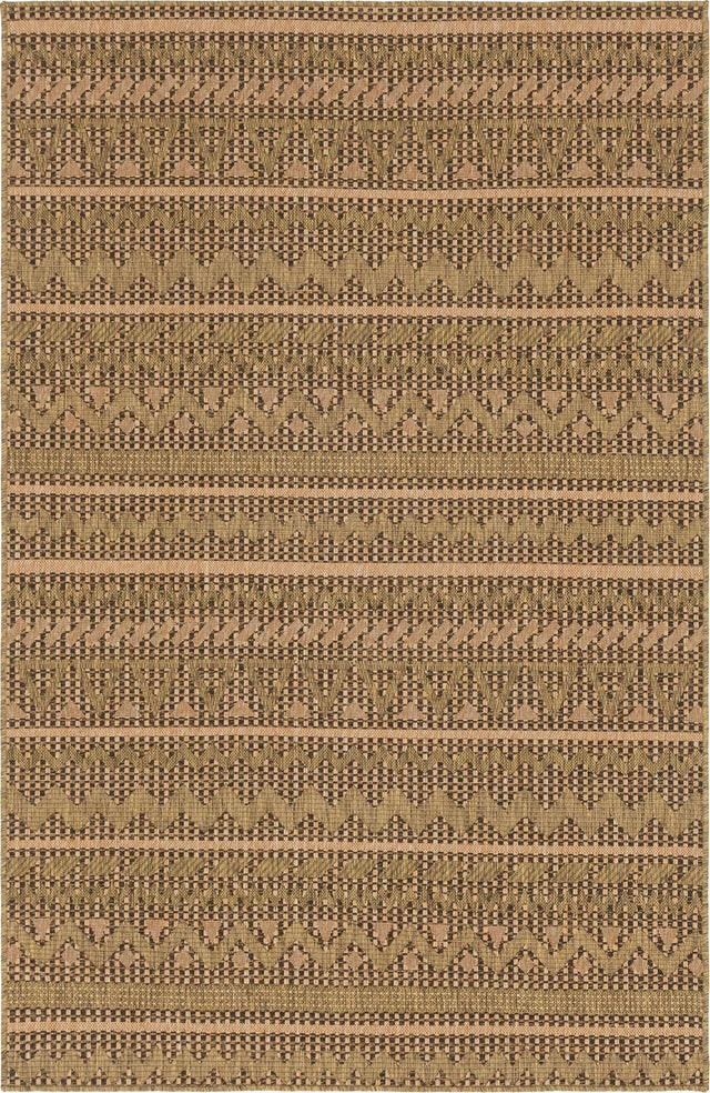 Light Brown 5' 1 x 8' Outdoor Modern Rectangle Area Rug Weather Resistant for Patio, Deck, Terrace, Balcony, Porch
