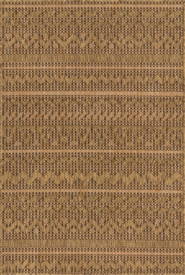 Light Brown 4' 1 x 6' 1 Outdoor Modern Rectangle Area Rug Weather Resistant for Patio, Deck, Terrace, Balcony, Porch