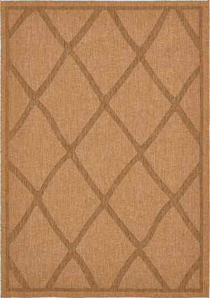 Light Brown 7' 1 x 10' Outdoor Trellis Rectangle Area Rug Weather Resistant for Patio, Deck, Terrace, Balcony, Porch Geometric Design Water Safe Outside Carpet for Sale at Rug Engine
