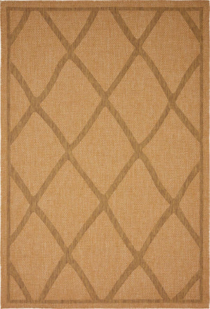 Light Brown 6' 1 x 9' Outdoor Trellis Rectangle Area Rug Weather Resistant for Patio, Deck, Terrace, Balcony, Porch
