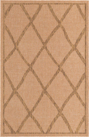 Light Brown 5' x 8' Outdoor Trellis Rectangle Rug