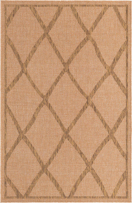 Light Brown 5' x 8' Outdoor Trellis Rectangle Rug