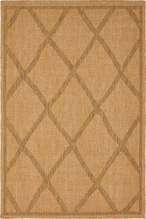 Light Brown 4' 1 x 6' 1 Outdoor Trellis Rectangle Area Rug Weather Resistant for Patio, Deck, Terrace, Balcony, Porch Geometric Design Water Safe Outside Carpet for Sale at Rug Engine