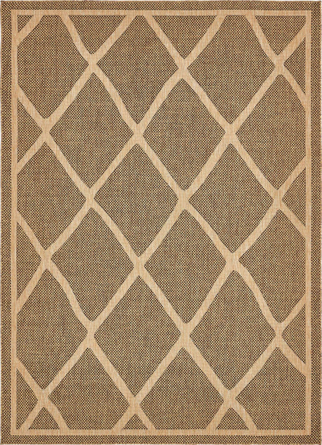 Brown 8' x 11' 4 Outdoor Trellis Rectangle Rug