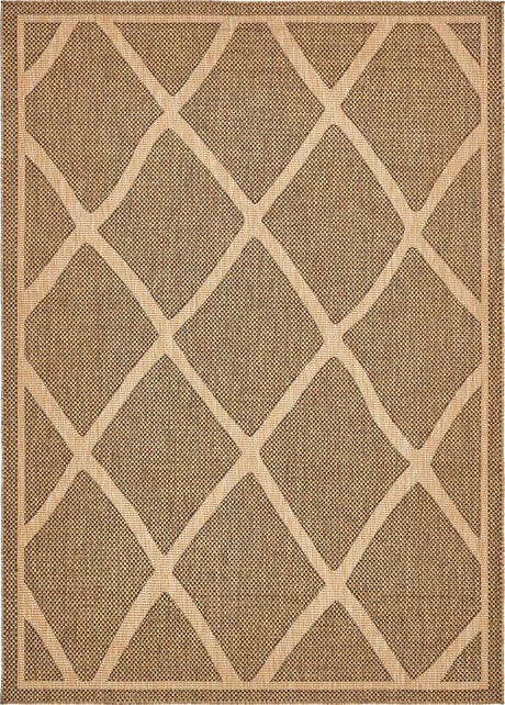 Brown 7' 1 x 10' Outdoor Trellis Rectangle Rug