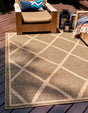 Brown 7' 1 x 10' Outdoor Trellis Rectangle Area Rug Weather Resistant for Patio, Deck, Terrace, Balcony, Porch Geometric Design Water Safe Outside Carpet for Sale at Rug Engine