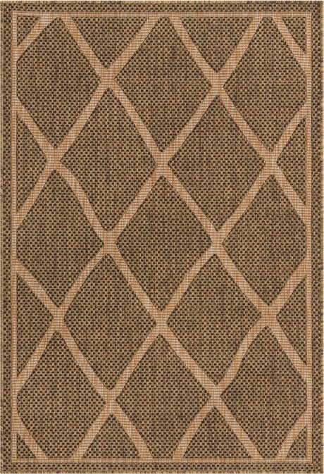 Brown 4' 1 x 6' 1 Outdoor Trellis Rectangle Rug
