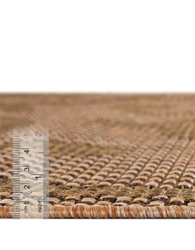 Light Brown 8' x 11' 4 Outdoor Botanical Rectangle Rug