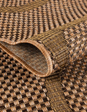 Light Brown 8' x 11' 4 Outdoor Botanical Rectangle Rug