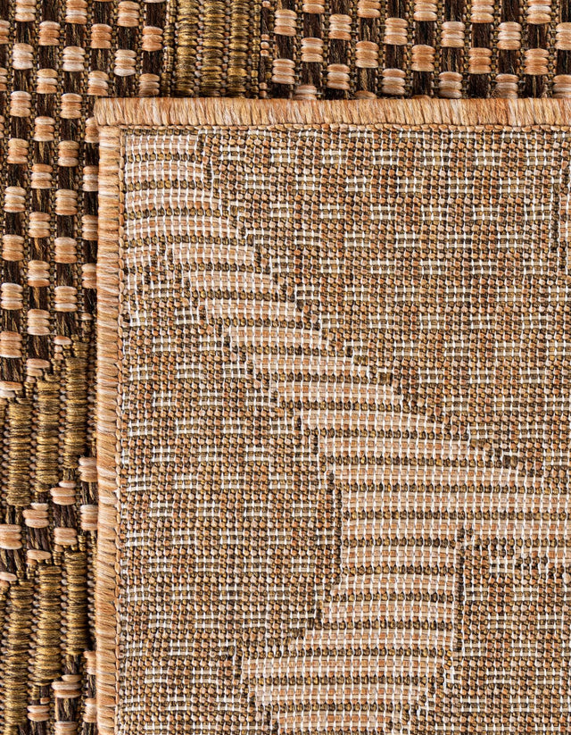Light Brown 5' x 8' Outdoor Botanical Rectangle Area Rug Weather Resistant for Patio, Deck, Terrace, Balcony, Porch