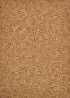Brown 8' x 11' 4 Outdoor Botanical Rectangle Area Rug Weather Resistant for Patio, Deck, Terrace, Balcony, Porch Polypropylene Garden Floral Tropical Carpet for Sale at Rug Engine