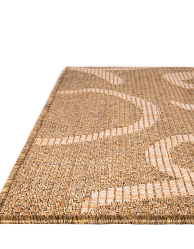 Brown 2' x 3' 1 Outdoor Botanical Rectangle Area Rug Weather Resistant for Patio, Deck, Terrace, Balcony, Porch Polypropylene Garden Floral Tropical Carpet for Sale at Rug Engine