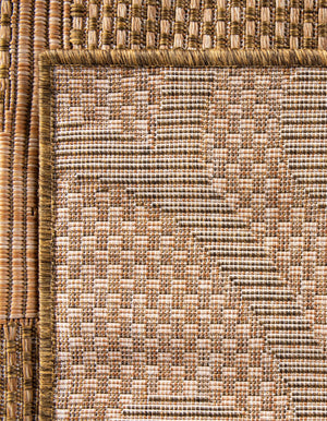 Brown 3' 3 x 5' 3 Outdoor Botanical Rectangle Area Rug Weather Resistant for Patio, Deck, Terrace, Balcony, Porch Polypropylene Garden Floral Tropical Carpet for Sale at Rug Engine
