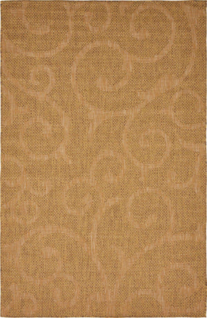 Brown 5' 1 x 8' Outdoor Botanical Rectangle Area Rug Weather Resistant for Patio, Deck, Terrace, Balcony, Porch Polypropylene Garden Floral Tropical Carpet for Sale at Rug Engine