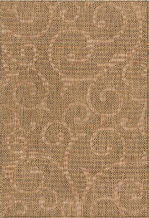 Brown 4' x 6' Outdoor Botanical Rectangle Area Rug Weather Resistant for Patio, Deck, Terrace, Balcony, Porch Polypropylene Garden Floral Tropical Carpet for Sale at Rug Engine