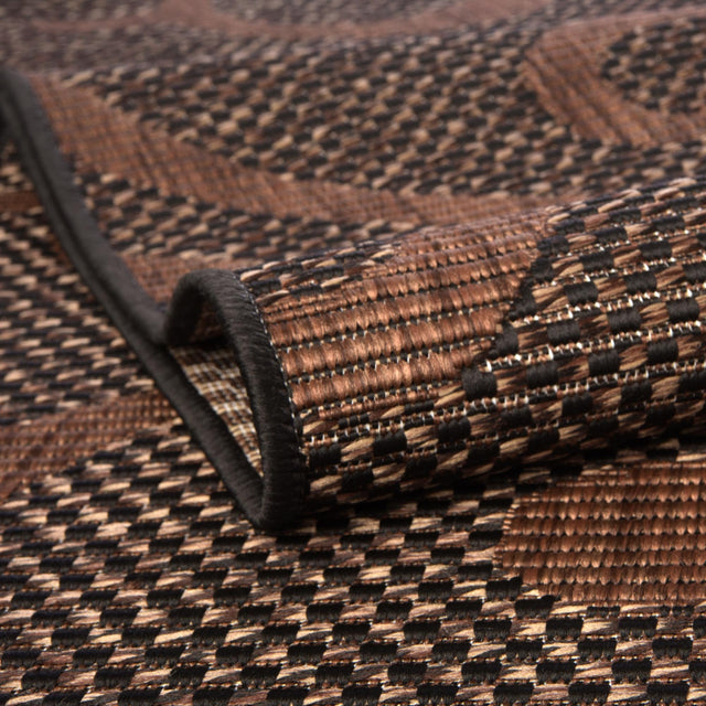 Chocolate Brown 5' 1 x 8' Outdoor Botanical Rectangle Rug