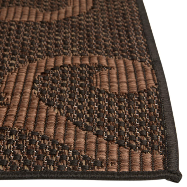 Chocolate Brown 3' 3 x 5' 3 Outdoor Botanical Rectangle Area Rug Weather Resistant for Patio, Deck, Terrace, Balcony, Porch Polypropylene Garden Floral Tropical Carpet for Sale at Rug Engine