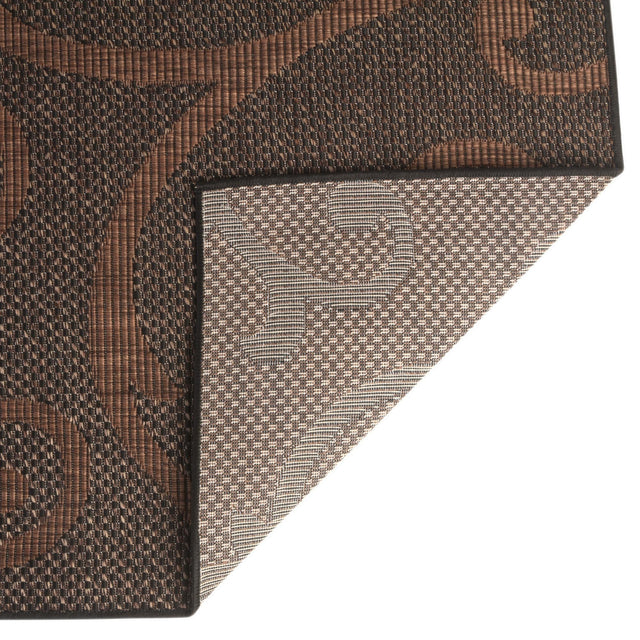 Chocolate Brown 3' 3 x 5' 3 Outdoor Botanical Rectangle Area Rug Weather Resistant for Patio, Deck, Terrace, Balcony, Porch Polypropylene Garden Floral Tropical Carpet for Sale at Rug Engine